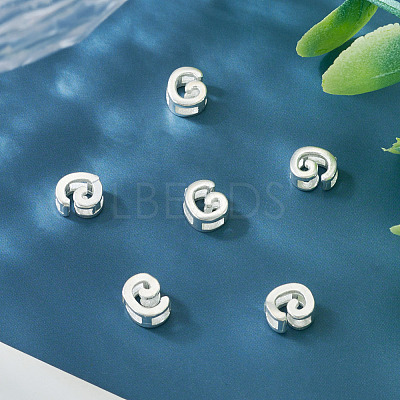 6Pcs 925 Sterling Silver Hollow Initial Beads STER-TA0001-53G-1