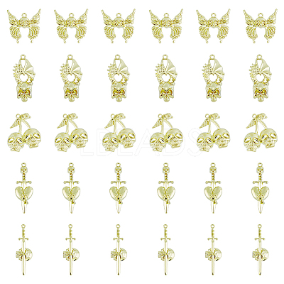 40Pcs 5 Style Alloy Pendants FIND-DC0003-17-1