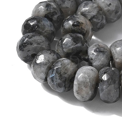 Faceted Natural Labradorite Rondelle Beads Strands X-G-K090-02-1