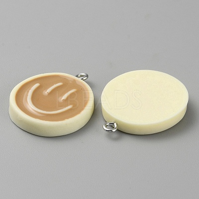 Opaque Resin Enamel Pendants RESI-WH0036-20I-1
