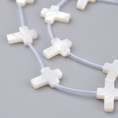 Natural White Shell Mother of Pearl Shell Beads SSHEL-L018-009-1