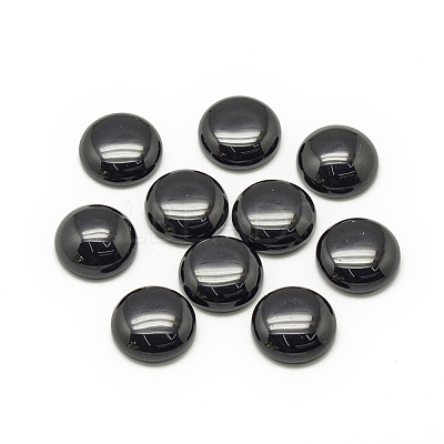 Synthetic Black Stone Cabochons G-R416-6mm-46-1-1