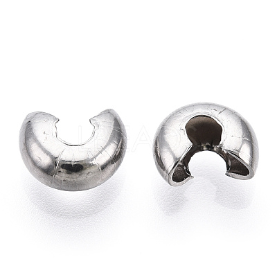 Non-Tarnish 304 Stainless Steel Crimp Beads Covers STAS-S117-011D-1
