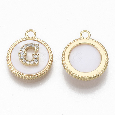 Brass Micro Pave Cubic Zirconia Pendants KK-T062-04G-NF-1