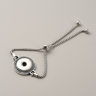 Alloy Interchangeable Snap Link Slider Bracelet Settings with Box Chains BJEW-WH0014-005E-1