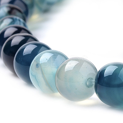 Natural Striped Agate/Banded Agate Beads Strands X-G-S259-04C-8mm-1