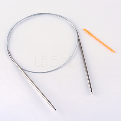 Steel Wire Stainless Steel Circular Knitting Needles and Random Color Plastic Tapestry Needles TOOL-R042-800x1.5mm-1