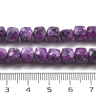 Dyed Natural Sesame Jasper Imitation Charoite Beads Strands G-C179-B03-01-1