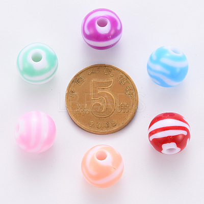 Opaque Striped Acrylic Beads MACR-S373-27A-1