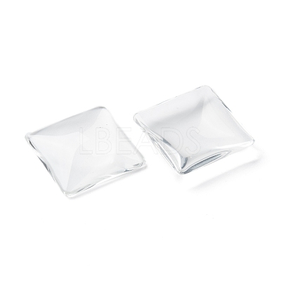 Transparent Glass Square Cabochons GGLA-A001-25mm-1