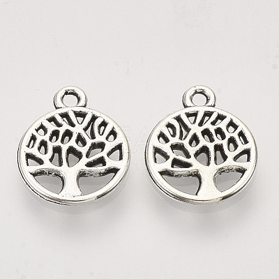 Tibetan Style Alloy Pendants TIBEP-T009-25AS-RS-1