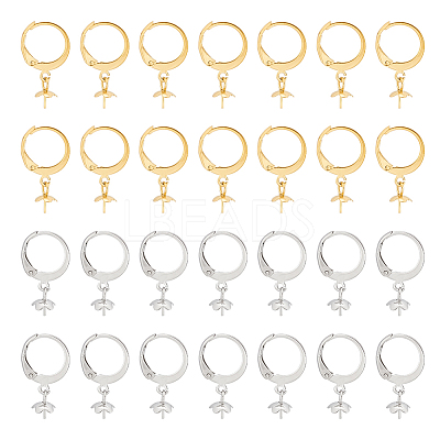 40Pcs 2 Colors 304 Stainless Steel Leverback Earring Findings STAS-UN0046-30-1