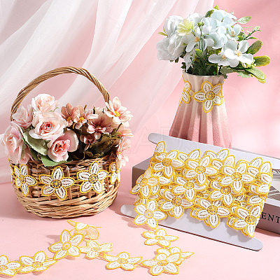 Flower Polyester Lace Trim Ribbon OCOR-WH20003-03A-04-1