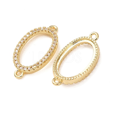 Brass Micro Pave Clear Cubic Zirconia Connector Charms CU-CBA4579-12G-1