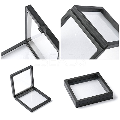 Square Transparent PE Thin Film Suspension Jewelry Display Box CON-YW0001-37-1
