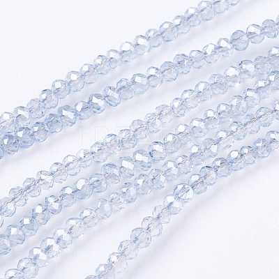1 Strand Faceted Electroplate Glass Rondelle Beads Strands X-EGLA-J025-F19-1