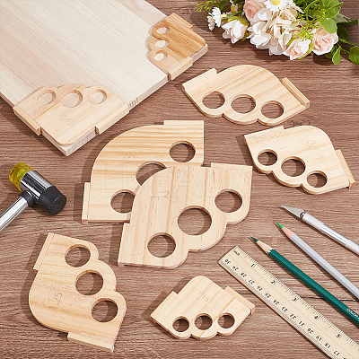 8Pcs 6 Styles Pine Wood Angular Radius Measuring Tool TOOL-BC0003-32-1