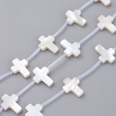 Natural White Shell Mother of Pearl Shell Beads SSHEL-L018-009-1