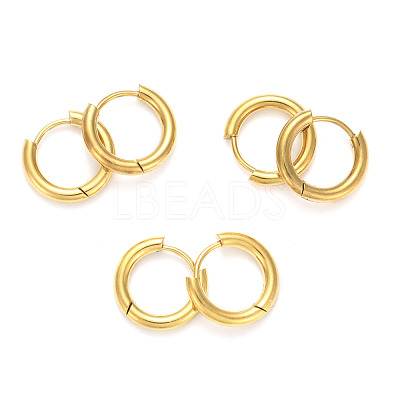 Ion Plating(IP) 304 Stainless Steel Huggie Hoop Earrings EJEW-O087-06F-G-1