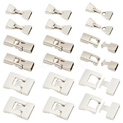 18 Sets 3 Style Tibetan Style Alloy Snap Lock Clasps FIND-PH0008-27-1