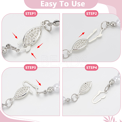 40Sets 4 Colors 304 Stainless Steel Box Clasps STAS-PH0001-73-1
