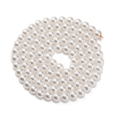Baking Paint Pearlized Glass Pearl Round Bead Strands PEAR-H019-02A-04-1