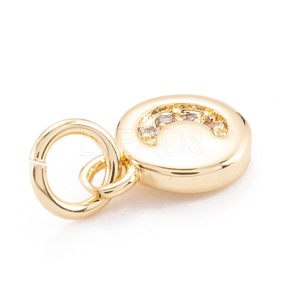 Brass Micro Pave Clear Cubic Zirconia Beads Pendants ZIRC-M114-05G-1