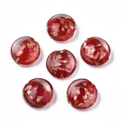 Handmade Gold Sand Lampwork Beads LAMP-N031-01-06-1