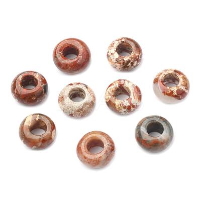 Natural Brecciated Jasper European Beads X-G-G740-14x8mm-05-1