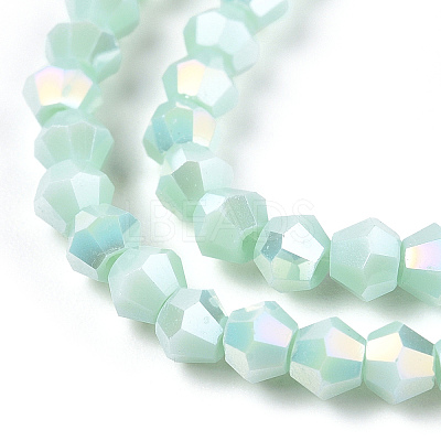 Opaque Solid Color Electroplate Glass Beads Strands EGLA-A039-P2mm-B20-1