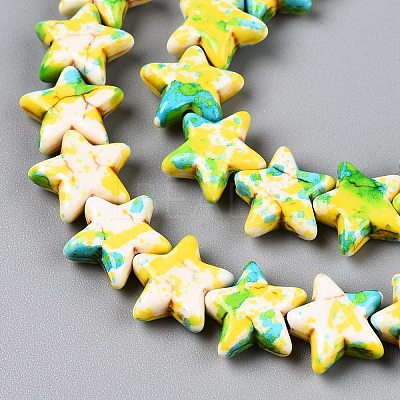 Spray Painted Synthetic Turquoise Beads Strands LS-UNKW-T001-11C-1