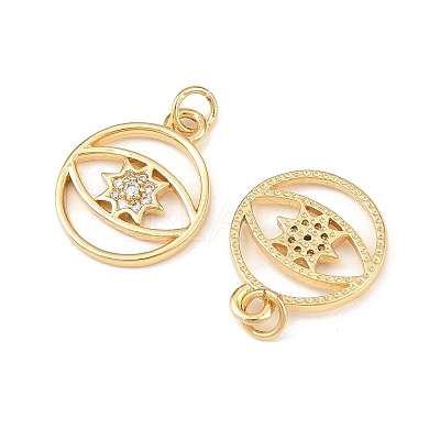 Brass Micro Pave Cubic Zirconia Pendants KK-F919-13G-1