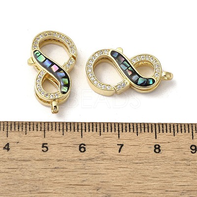 Brass Micro Pave Cubic Zirconia Lobster Claw Clasps KK-K385-010G-1