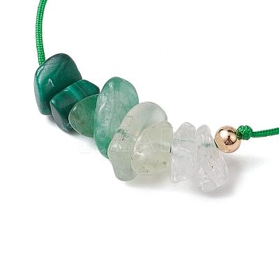 Gemstone Braided Bead Bracelet BJEW-JB11013-04-1