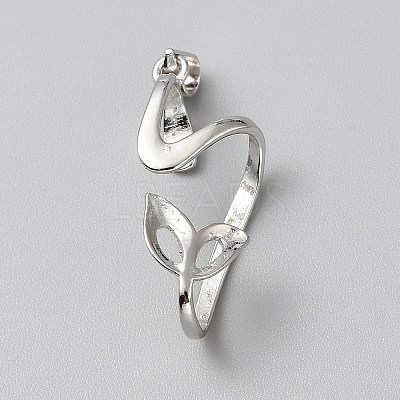 1Pc 925 Sterling Silver Pendant Cabochon Settings STER-BC0002-80-1