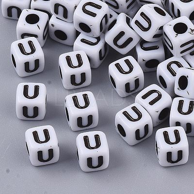 White Opaque Acrylic Beads LS-X-MACR-R869-02U-1