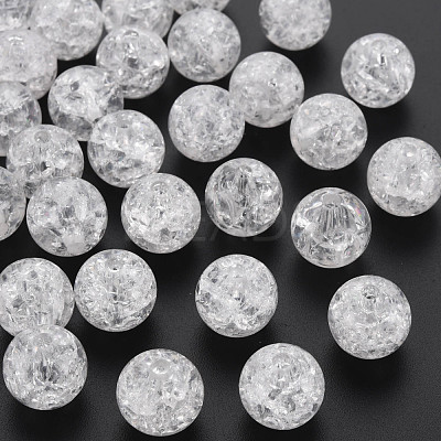 Transparent Crackle Acrylic Beads MACR-S373-66B-N12-1