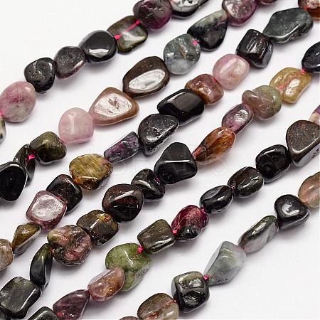 Natural Multicolor Tourmaline Bead Strands G-L459-09-1