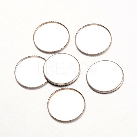 Tarnish Resistant 316 Surgical Stainless Steel Milled Edge Bezel Cups STAS-K099-01-18mm-P-1