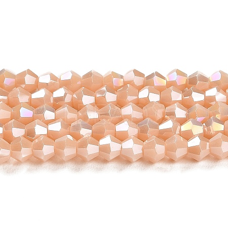 Opaque Solid Color Electroplate Glass Beads Strands GLAA-F029-P4mm-A06-1