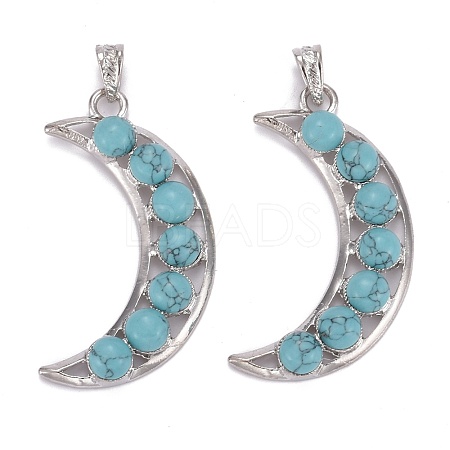 Synthetic Turquoise Big Pendants PALLOY-I204-01P-1