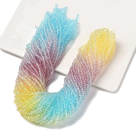 Transparent Painted Glass Beads Strands X1-DGLA-A034-T4mm-A15-1