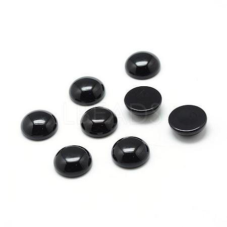 Dyed Natural Black Agate Gemstone Cabochons G-T020-6mm-11-1