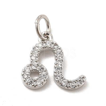 Brass Micro Pave Cubic Zirconia Charms KK-E077-02P-01-1