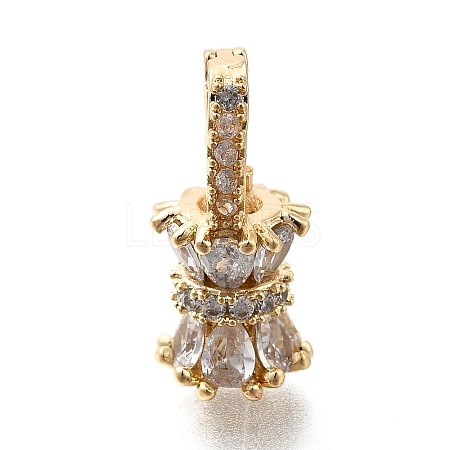 Brass Micro Pave Cubic Zirconia Donut Bails KK-U061-17G-1