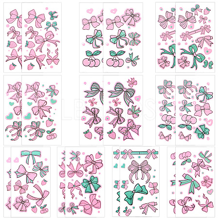 20 Sheets Luminous Water Proof Removable Temporary Tattoos Stickers AJEW-SP0002-81A-1