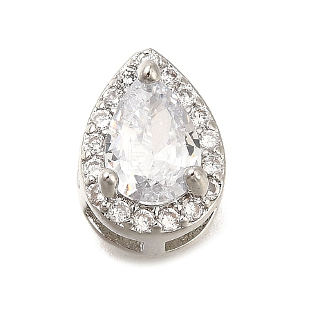 Brass Micro Pave Clear Cubic Zirconia Pendants KK-M301-05P-1