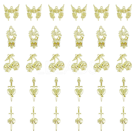 40Pcs 5 Style Alloy Pendants FIND-DC0003-17-1