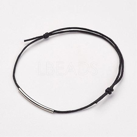 Waxed Cotton Cord Bracelets BJEW-JB02748-04-1