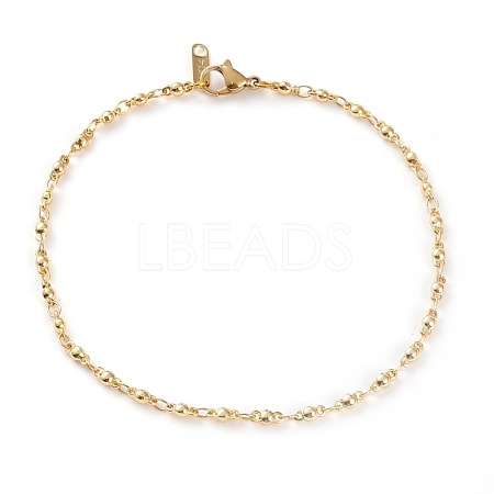 Brass Link Chain Anklets AJEW-AN00376-1